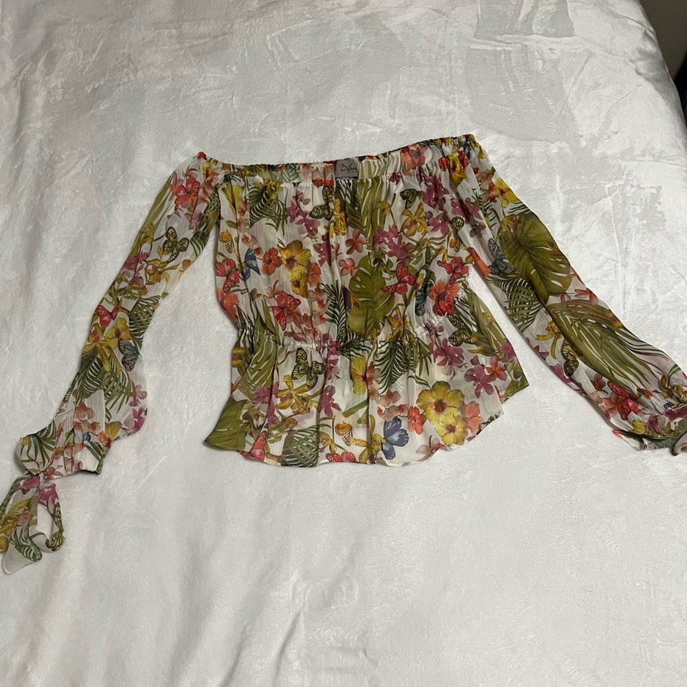 In Bloom‎ by Olvi's Floral Long Sleeve Shirt Size 36